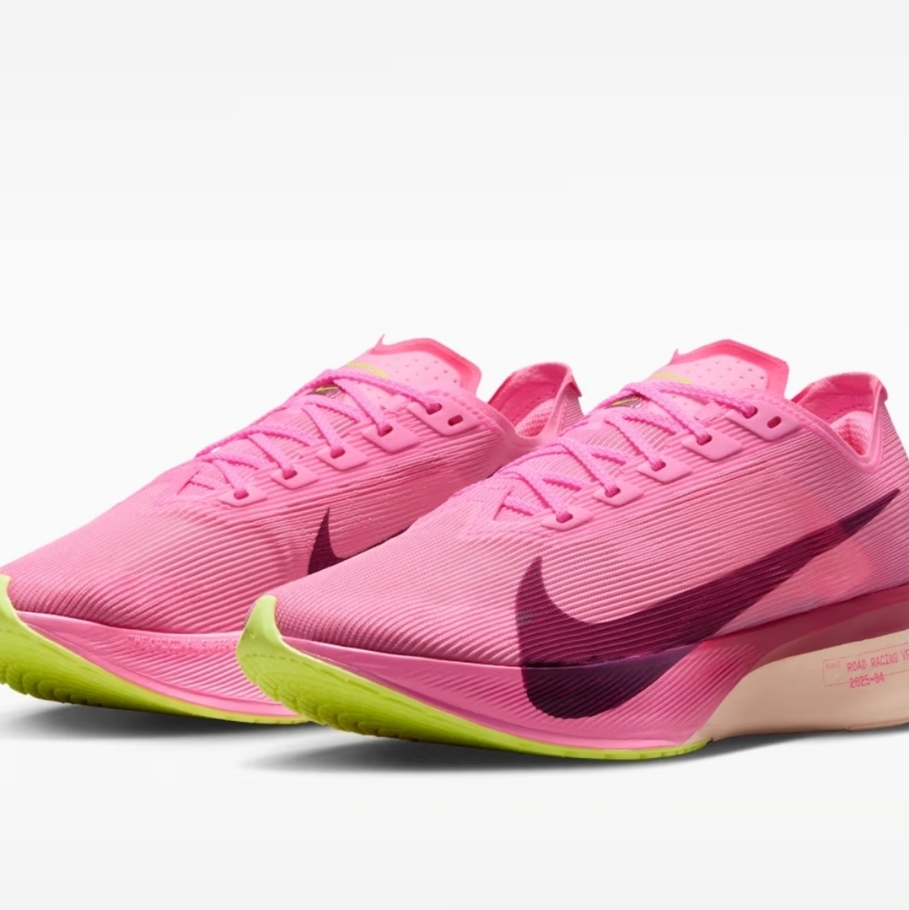 Nike Vaporfly 4 Road Racing Shoe- Pink Spell/Hype Pink/Volt Ice/Boudreaux